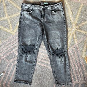 Pilcro Gray Distressed Skinny Jeans